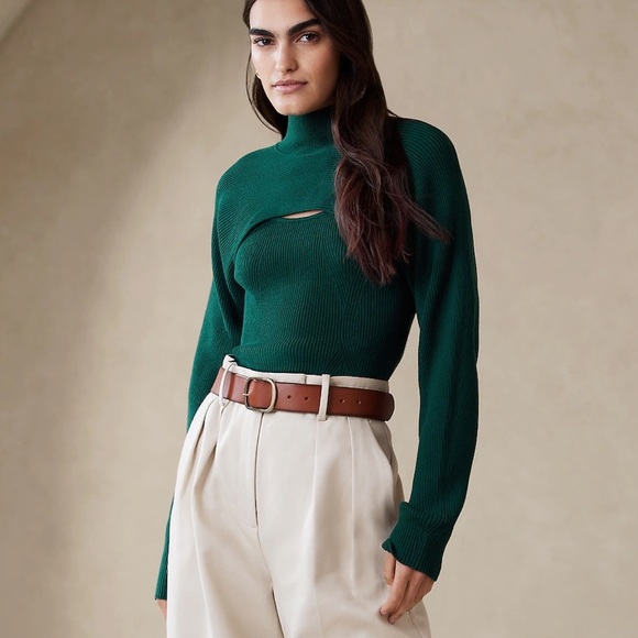 Abercrombie Fitted Cable Sweater Tank and Shrug Set Red Fourth of July Top XS - Picture 3 of 3